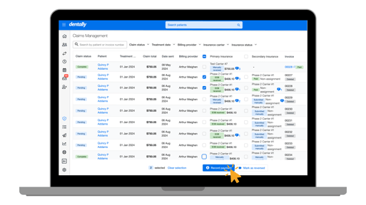 Dentally's claim management tool