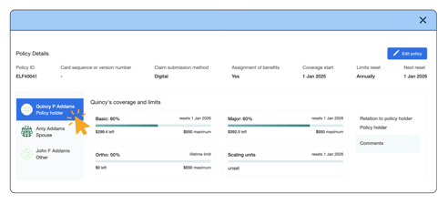 Dentally's policy usage tracking
