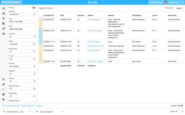 Appointments Report - Date filter 