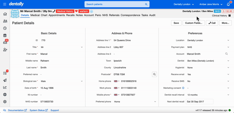 archive patient gif shows how to archive and unarchive a patient in dentally