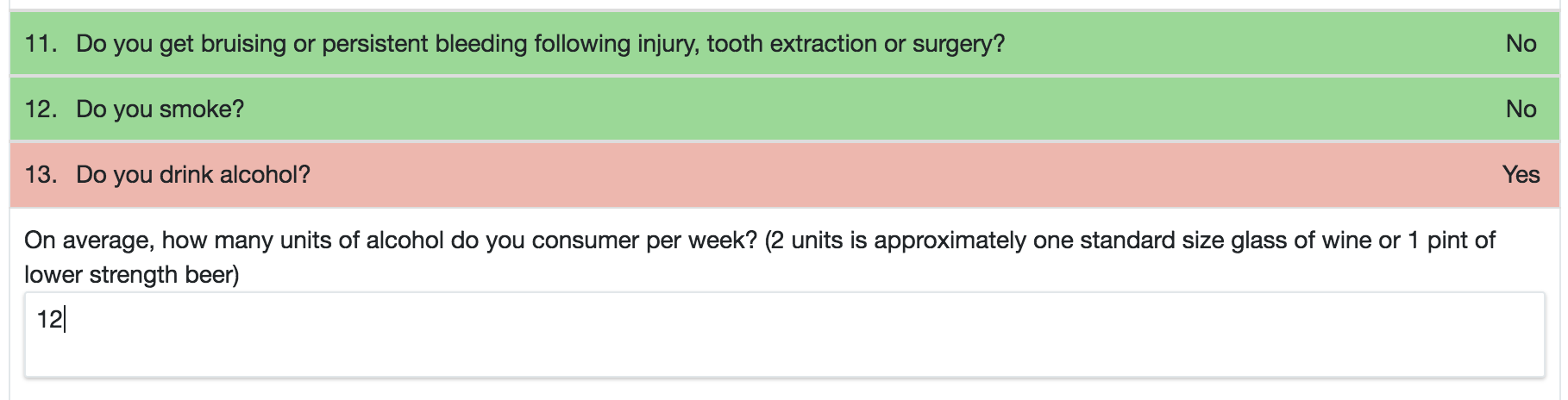 Medical History Question